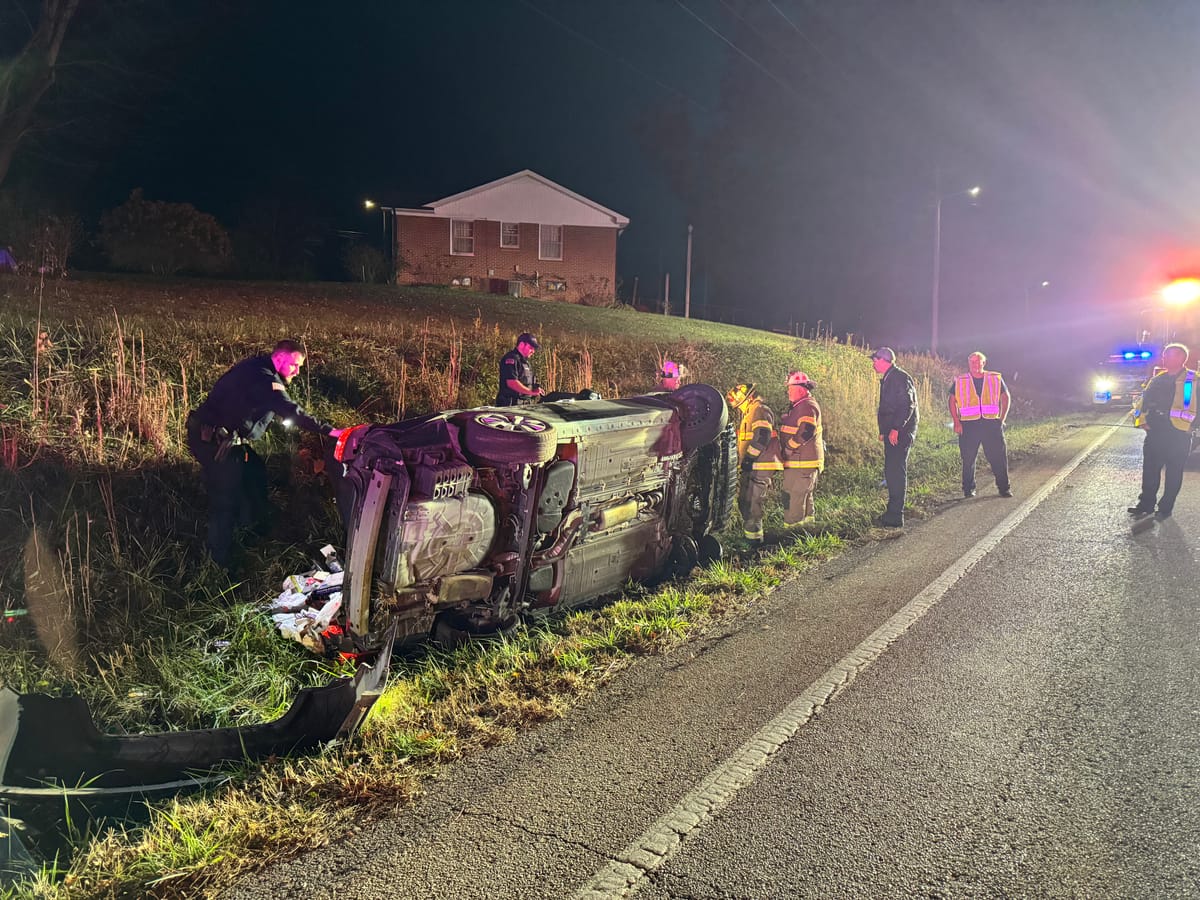 Distracted driving leads to ditch
