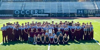 Warriors march in the Pop Tarts Bowl haltime show