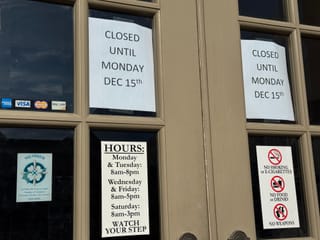 Library closed due to personnel/boiler issues