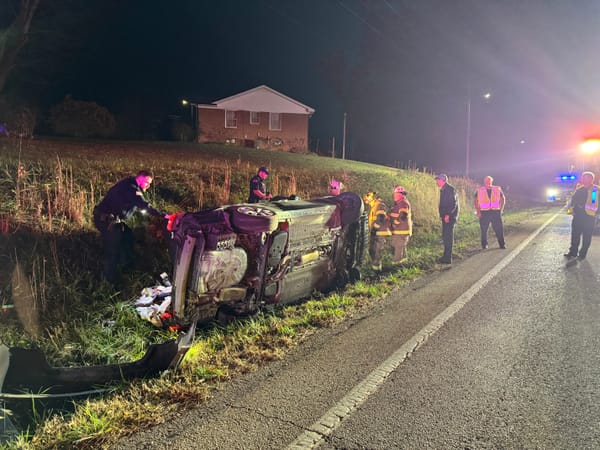 Distracted driving leads to ditch